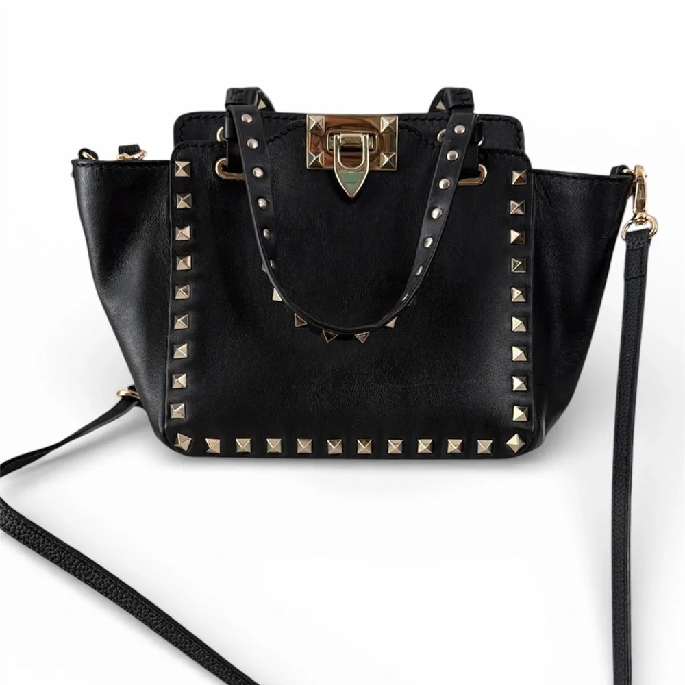 Valentino Garavani Black Studded Mini Tote - Picture 2 of 16